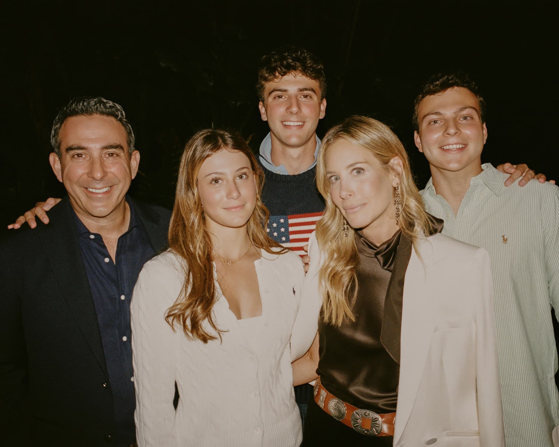 Stella Pollock with her family dressed up for an evening